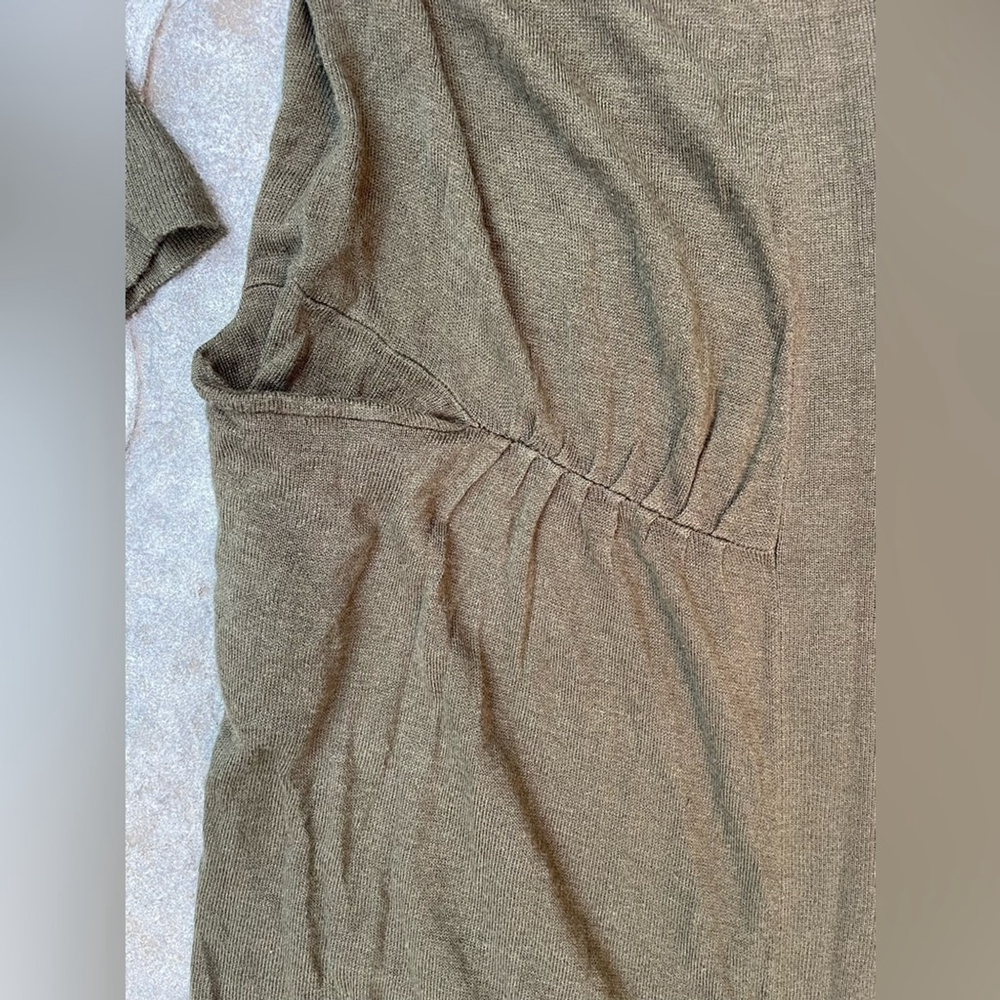Zara Khaki Cardigan green sweater duster maxi long - Picture 5 of 7